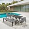 Armen Living Koala Clip and Camino 5 Piece Outdoor Dining Set in Dark Eucalyptus with Gray Rope 840254333819 - alternate 3